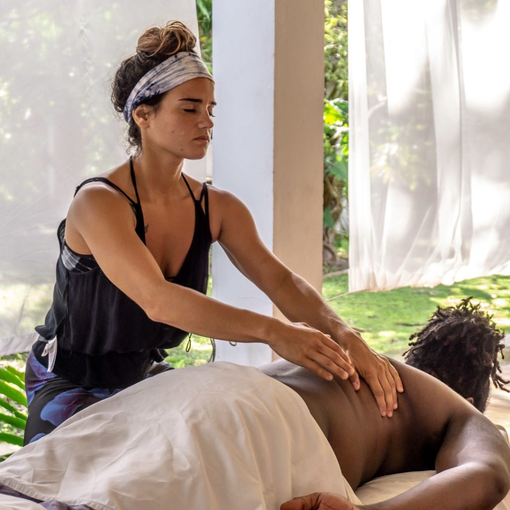 Massage Therapist Giving a Lymphatic Massage