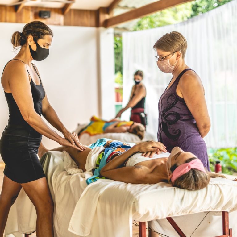 Image of massage therapy class in session