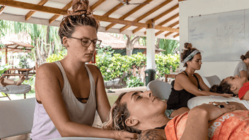 Alumna Jaelyn Winia Doing Massage Therapy
