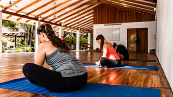 Women Doing Prenatal Yoga Poses